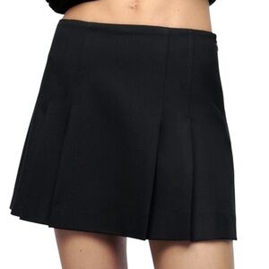 Zara Black Box Pleated A-Line Mini Skort Skirt - S